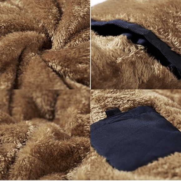 New-Men's Down Jackets Outerwear Long Cotton Coat Warm Fur Jacket Coat Overcoat - Picture 4 of 14